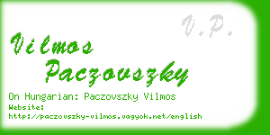 vilmos paczovszky business card